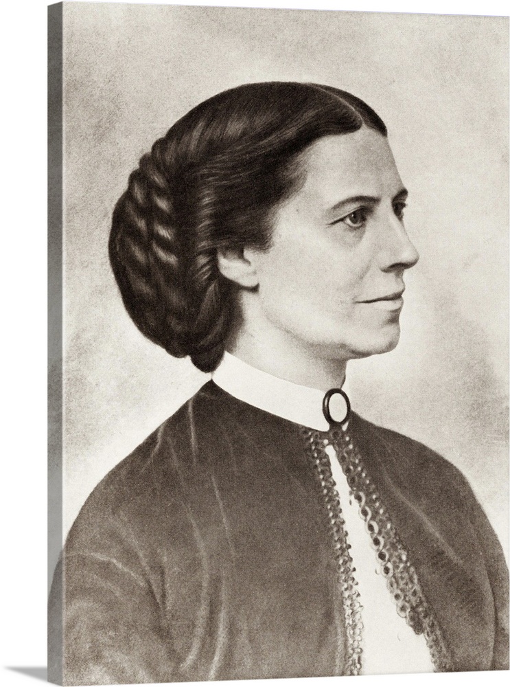 Portrait of Clara Barton, dated in the 1890s.