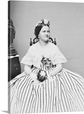 Portrait Of First Lady Mary Todd Lincoln In A Hoop Skirt, Circa 1861