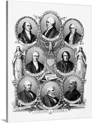 Portraits Of Eight Chief Justices Of The United States Supreme Court