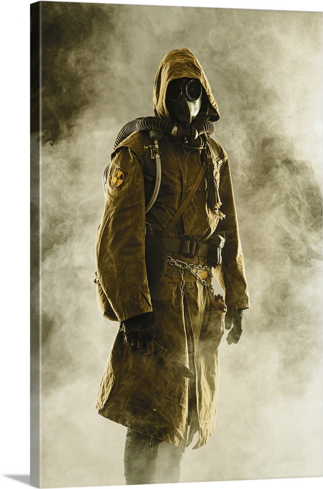 Post Apocalypse Survivor Wearing A Gas Mask Wall Art, Canvas Prints, Framed  Prints, Wall Peels