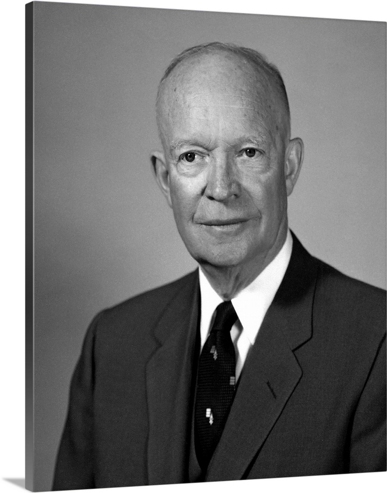 Digitally restored American history photo of President Dwight Eisenhower.