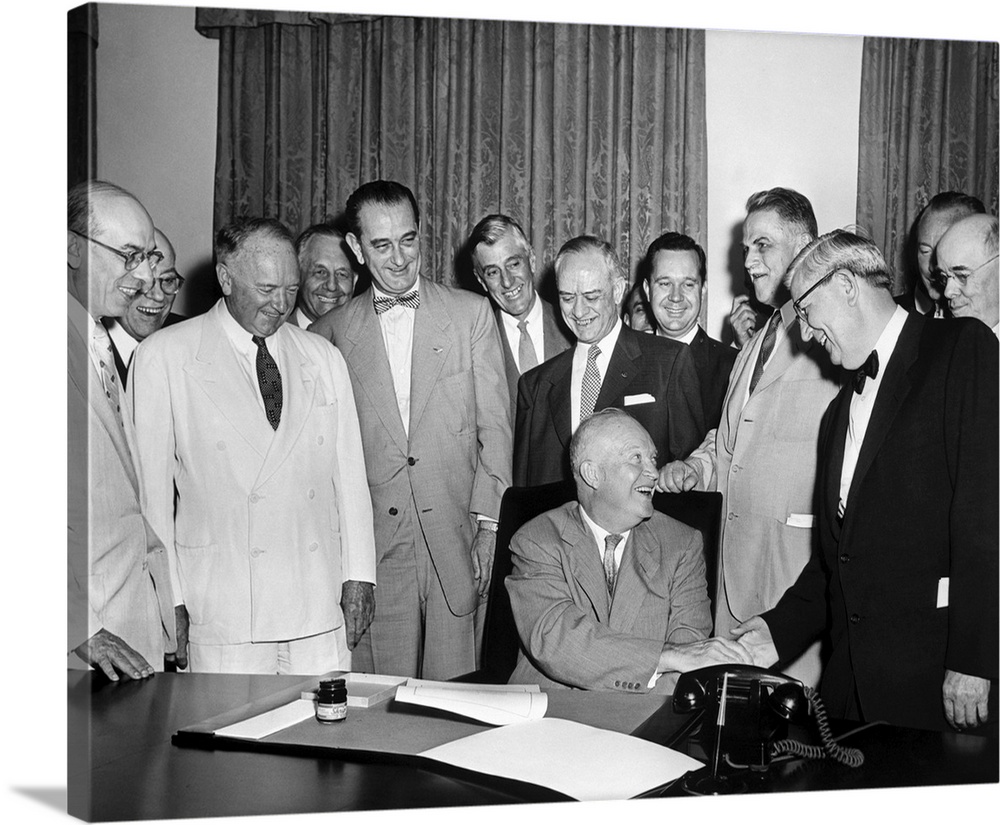President Eisenhower after a bill signing, June 21, 1955.