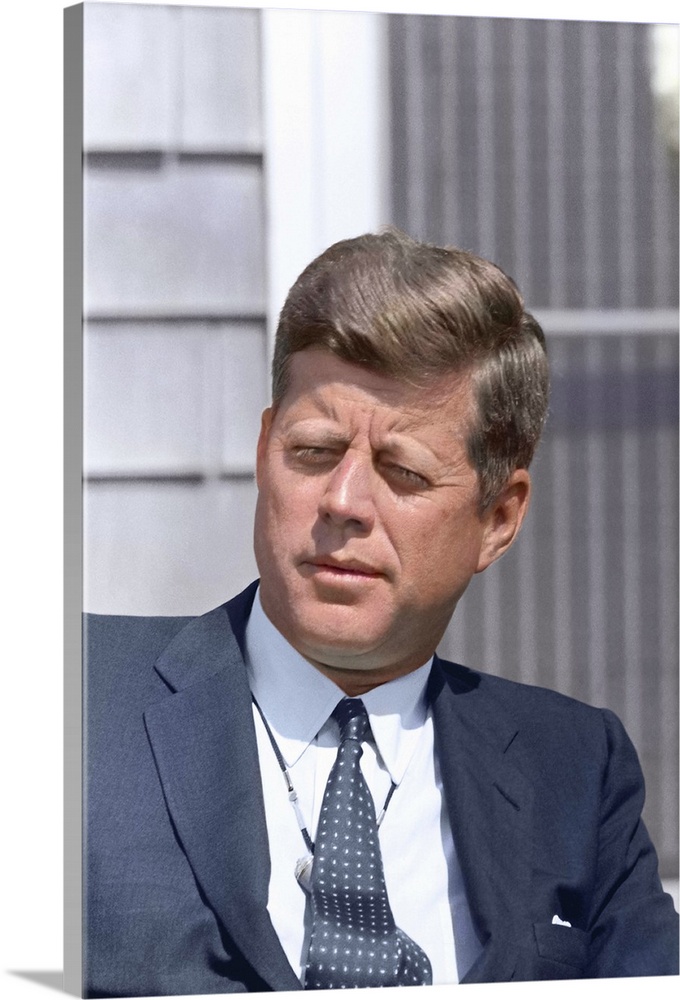Digitally restored photo of President John F. Kennedy.