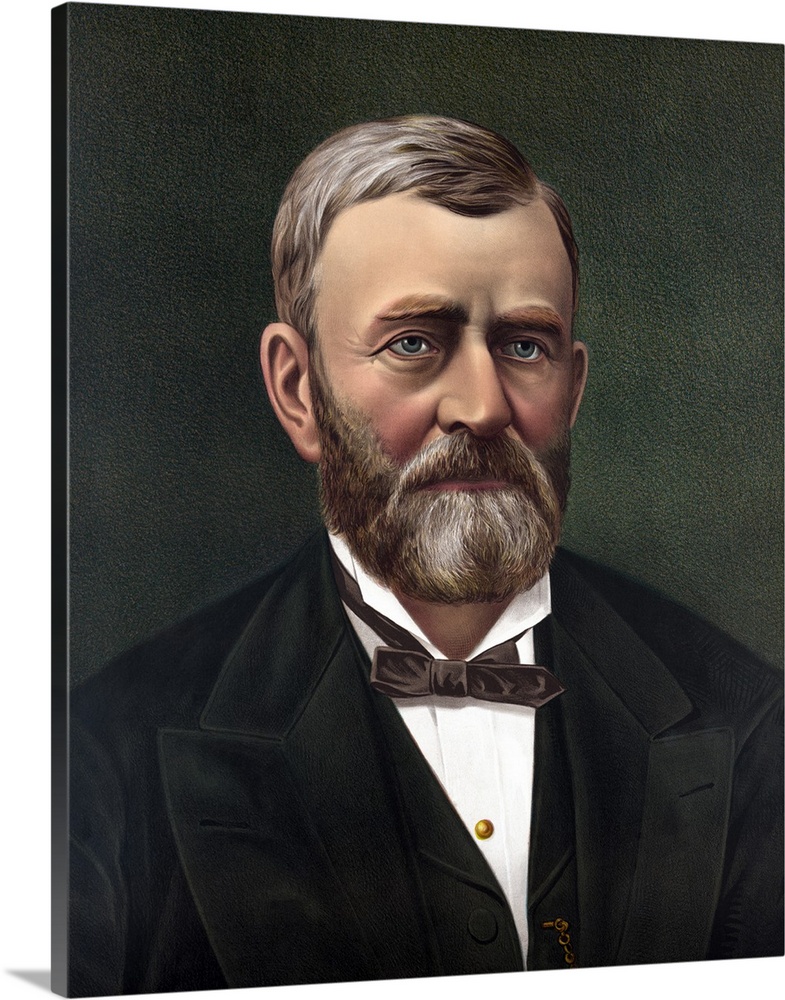 Digitally restored color portrait of President Ulysses S. Grant.