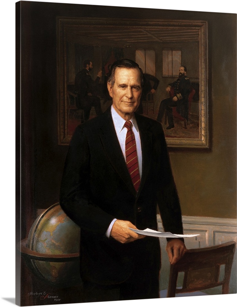 Presidential portrait of President George H.W. Bush.