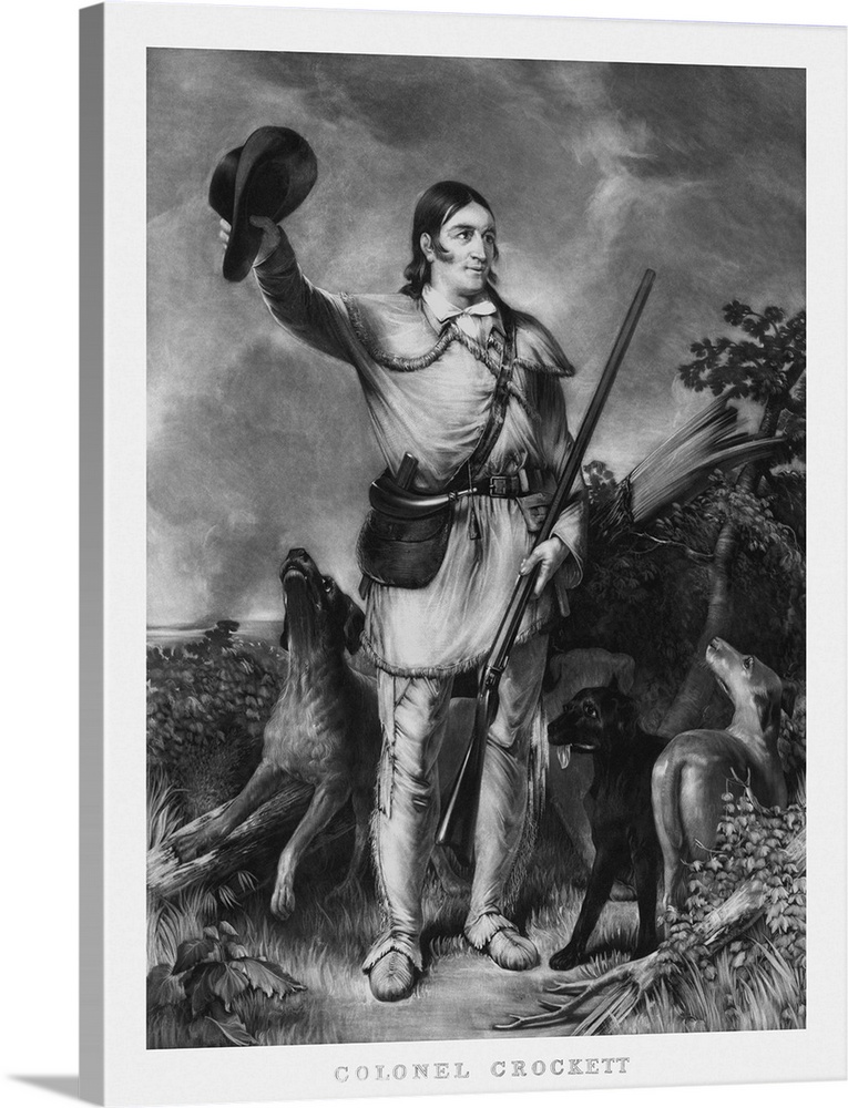 Print of folk hero and frontiersman Davy Crockett.