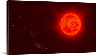 Red dwarf Sun floating through space