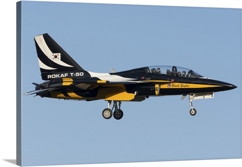Republic of Korea Air Force T-50 advanced trainer of Black Eagle aerobatic team.
