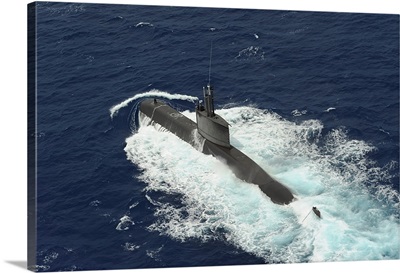 Republic of Korea submarine ROKS Lee Eokgi transits on the surface