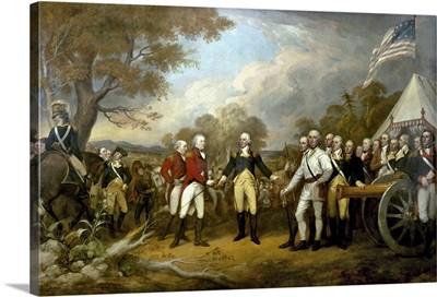 Revolutionary War Painting Showing The Surrender Of British General John Burgoyne