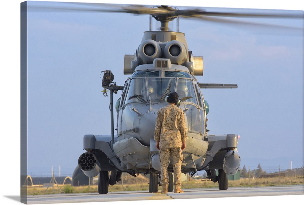 Royal Saudi Air Force AS532 Cougar CSAR helicopter during Exercise Isik 2016 in Konya, Turkey.