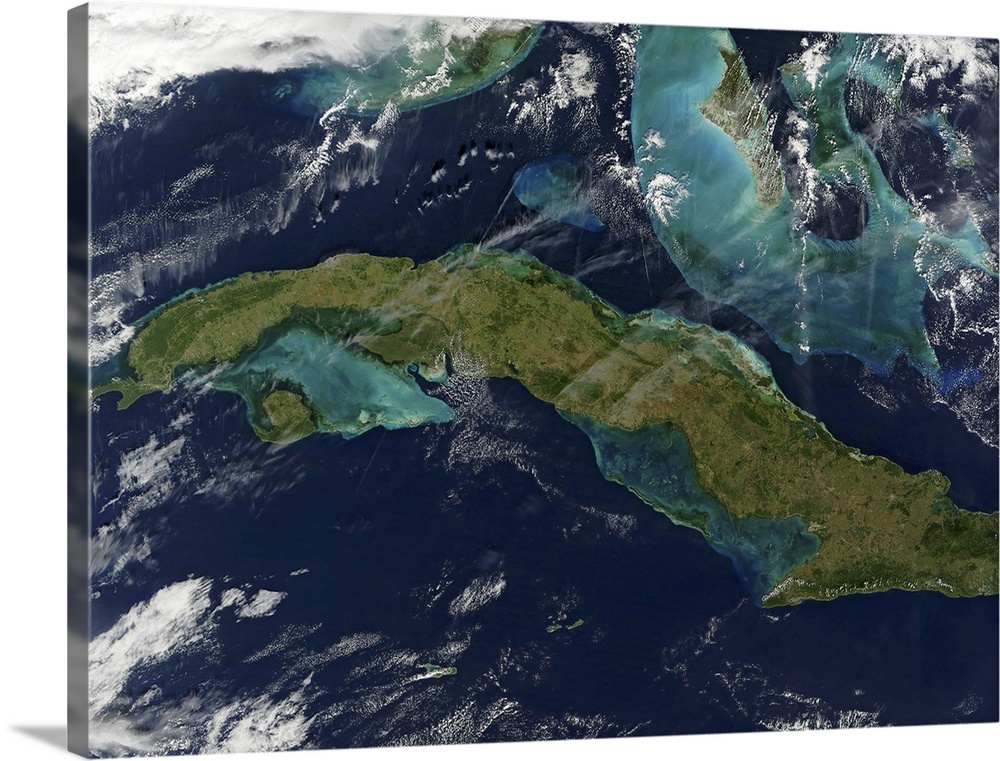 Satellite view of Cuba