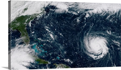 Satellite View Of Hurricane Florence In The Western Atlantic  Ocean