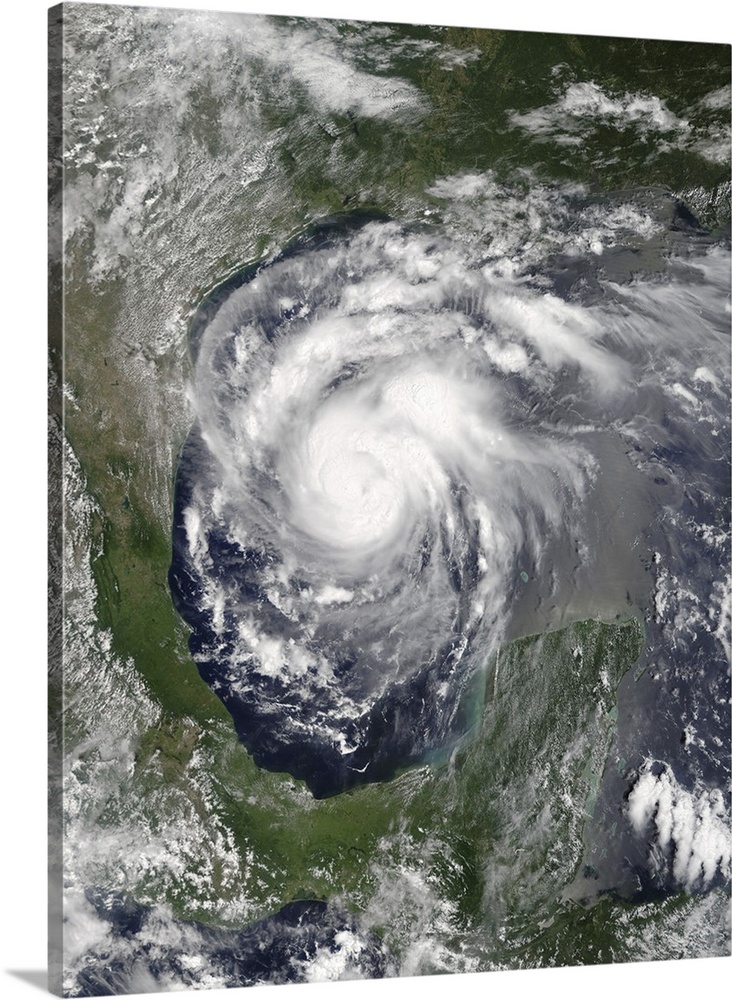Satellite view of Hurricane Harvey in the Gulf of Mexico.