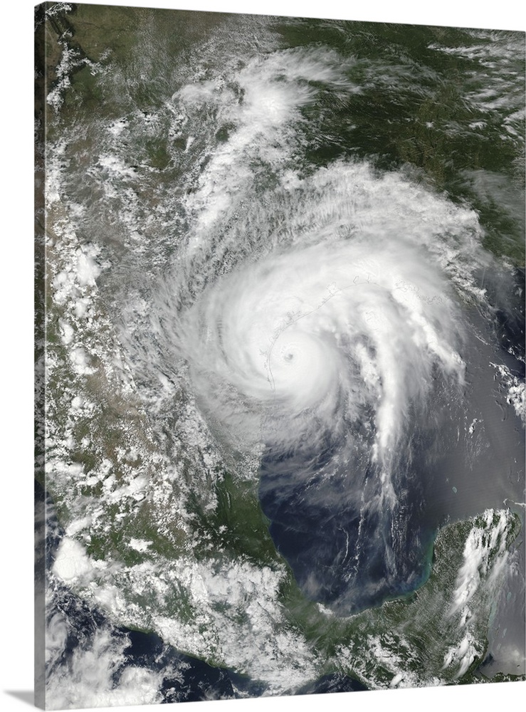 Satellite view of Hurricane Harvey over Texas.