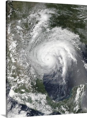 Satellite view of Hurricane Harvey over Texas