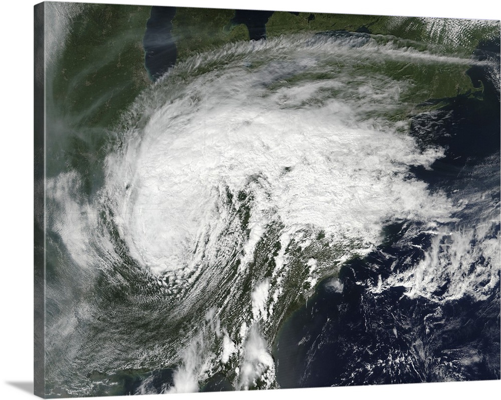 Satellite view of Post-Tropical Cyclone Harvey over southcentral United States.