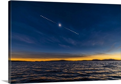 Sequence Of The Total Eclipse Of The Sun Over The Waters Of Lac-Brome, Quebec, Canada