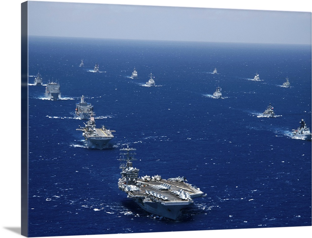 Ships and submarines participating in the Rim of the Pacific exercise.