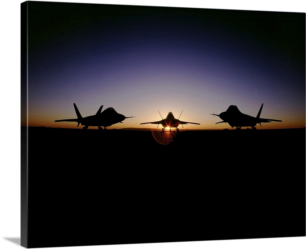 Silhouette of the F-22 Raptor, developed at Aeronautical Systems Center, Wright-Patterson Air Force Base, Ohio, is the rep...