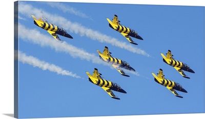 Six L-39C's Of The Baltic Bees Aerobatic Team Performing At An Airshow In Iran