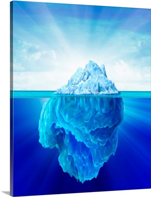 Solitary iceberg in the sea