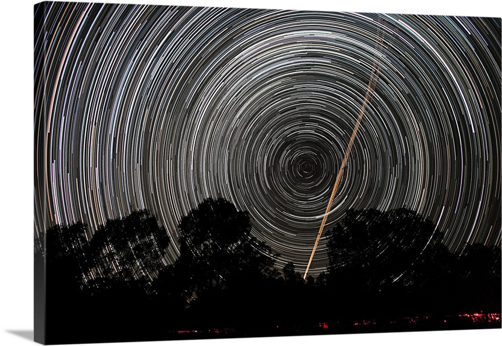 Southern Sky star trails and aircraft lights.