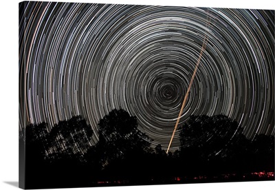 Southern Sky star trails and aircraft lights