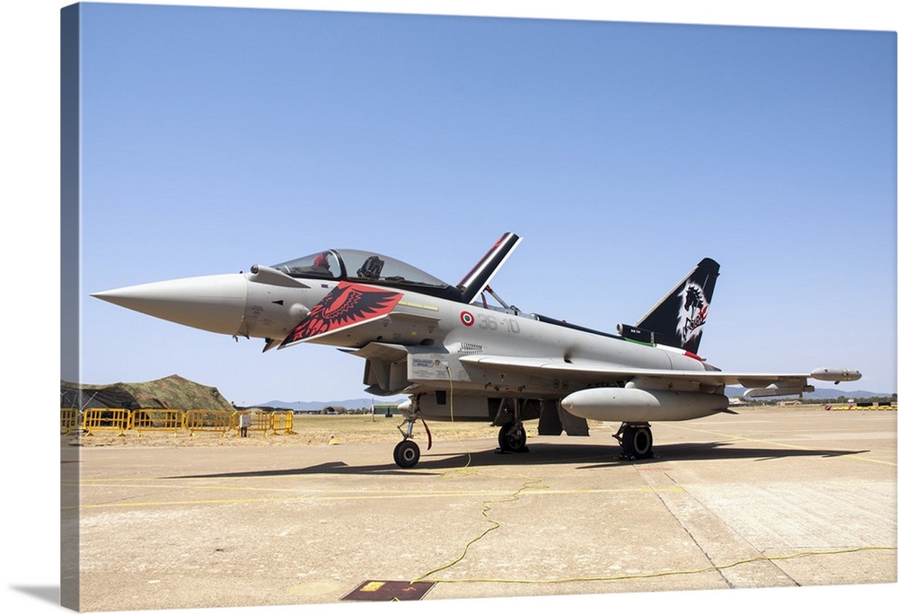 Special color painted Italian Air Force F-2000A Typhoon at Grosseto Air Base, Italy.