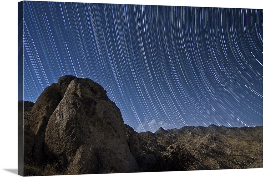 Star trails above the San Ysidro Mountains in Anza Borrego Desert State Park, California.