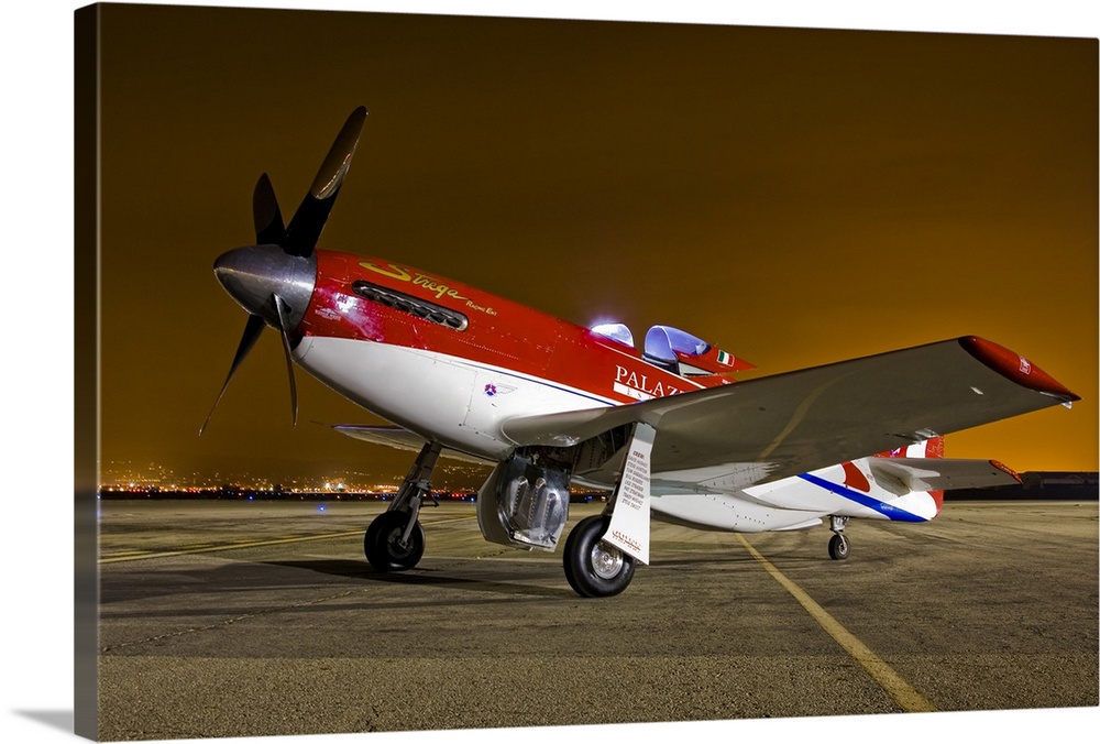 Strega, a highly modified P-51D Mustang racer, at Chino, California.