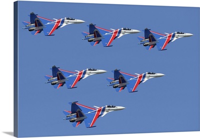 Su-30SM Aircraft Of The Russian Knights Aerobatics Team Of The Russian Air Force