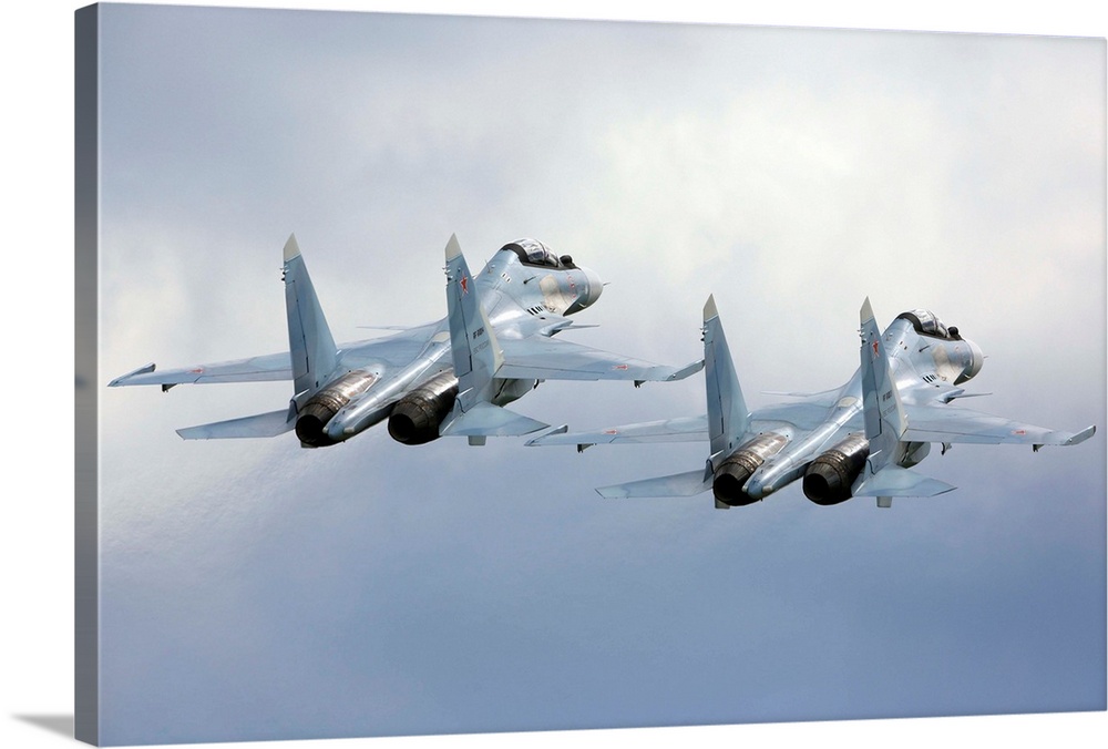 Su-30SM jet fighters of the Russian Air Force.