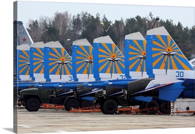 Su-30SM Jet Fighters Of The Russian Knights Aerobatics Team