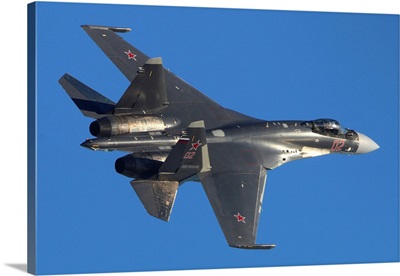 Su-35S Jet Fighter Of Russian Air Force Taking Off, Zhukovsky, Russia