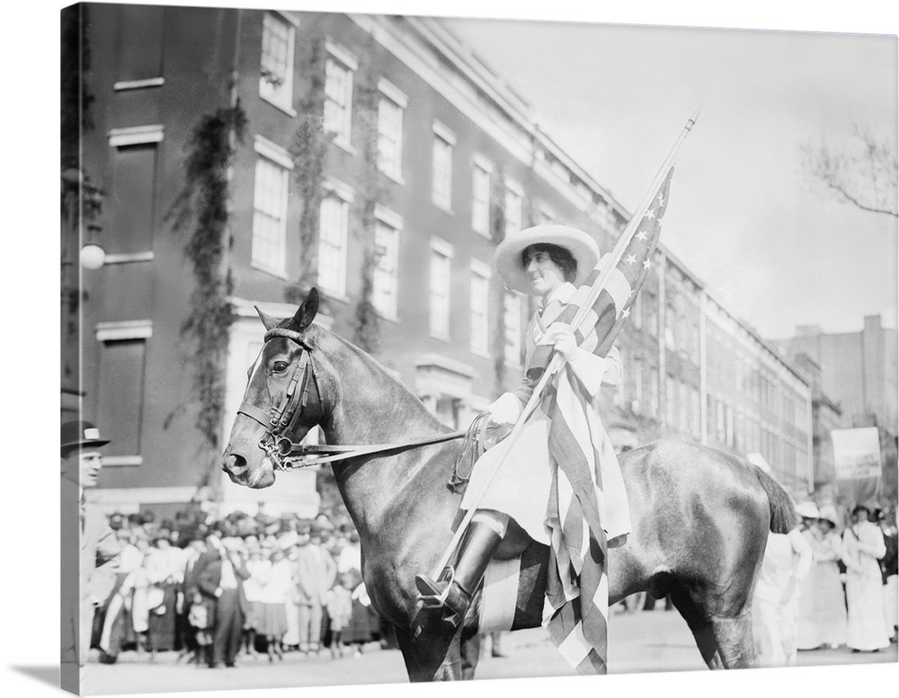 Suffragist Inez Milholland Boissevain at a women's suffrage parade in New York City.