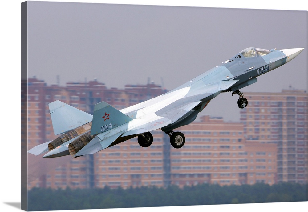 T-50 PAK-FA fifth generation jet fighter of Russian Air Force.