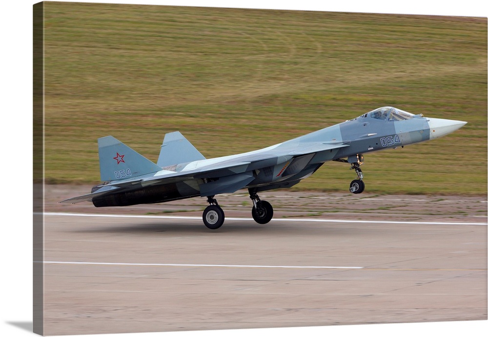 T-50 PAK-FA fifth generation jet fighter of Russian Air Force.