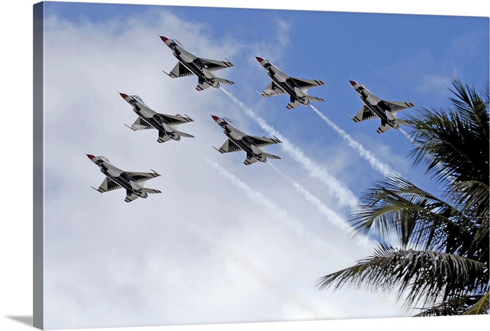 The Air Force Thunderbirds demonstration team.