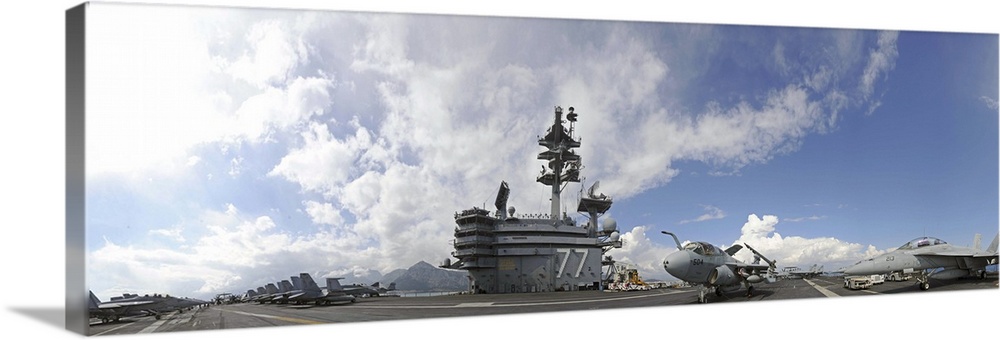 Antalya, Turkey, March 11, 2014 - The aircraft carrier USS George H.W. Bush (CVN 77) is anchored for a port visit in Antal...