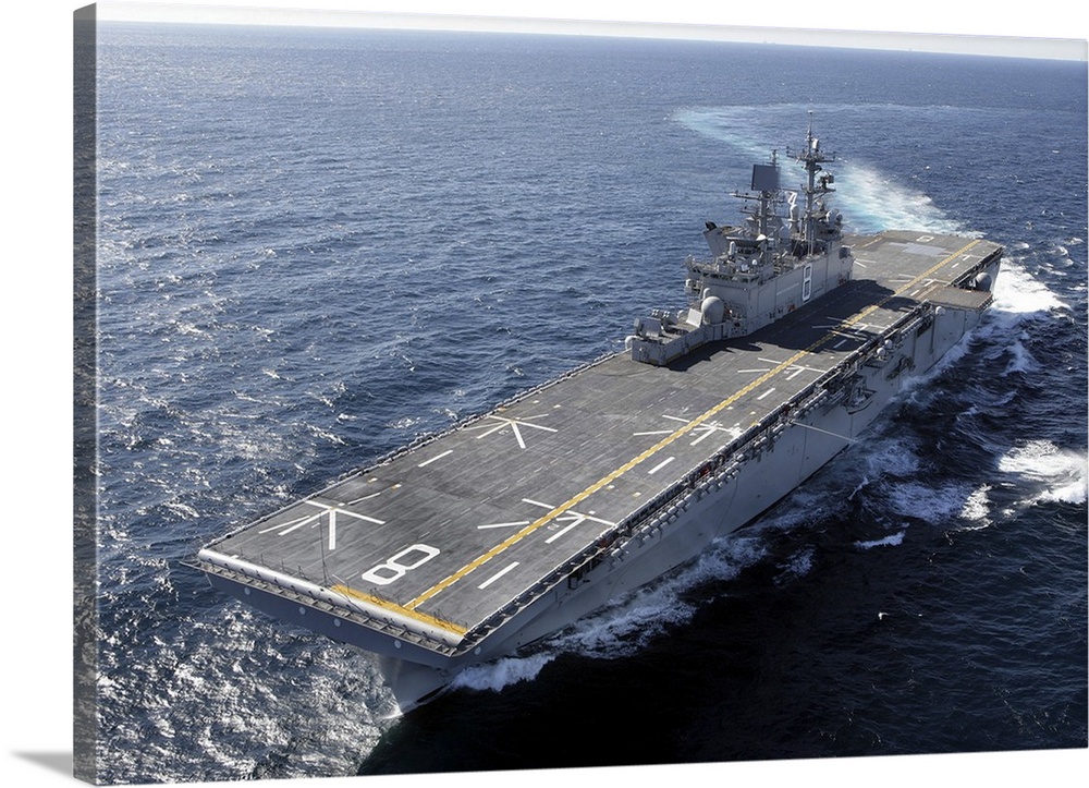 The amphibious assault ship USS Makin Island in the Gulf of Mexico.