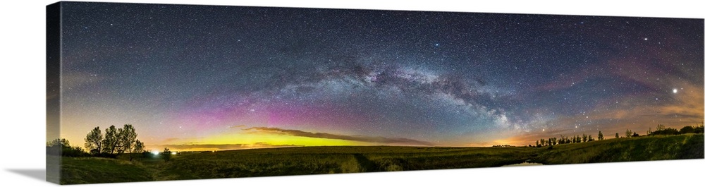 The arch of the summer Milky Way across a Canadian prairie sky on a spring night.