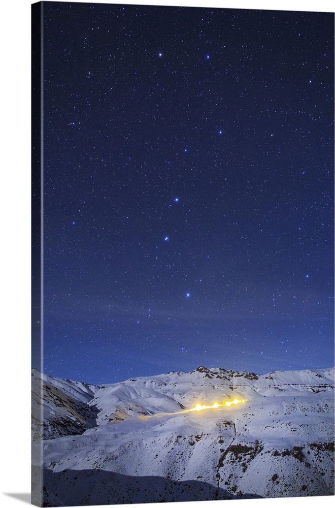 The Big Dipper above a snow-covered Alborz Mountain Range in Iran.