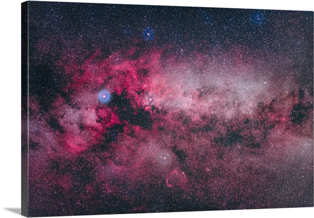 The Constellation Of Cygnus The Swan With Its Red Hydrogen Gas Emphasized