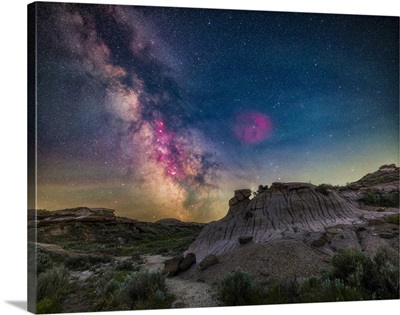 The Galactic Core Of The Milky Way Over Dinosaur Provincial Park, Alberta, Canada
