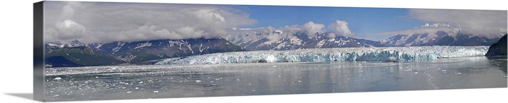 Hubbard Glacier, the largest tidewater glacier in the world. The Hubbard and Turner/Haenke Glaciers extend out into Disenc...