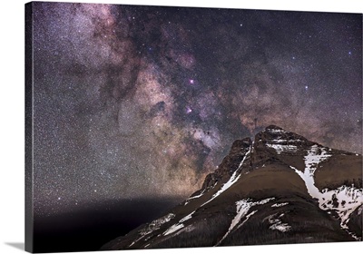 The Milky Way Rising Over The Peak Of Mt. Blakiston, Alberta, Canada