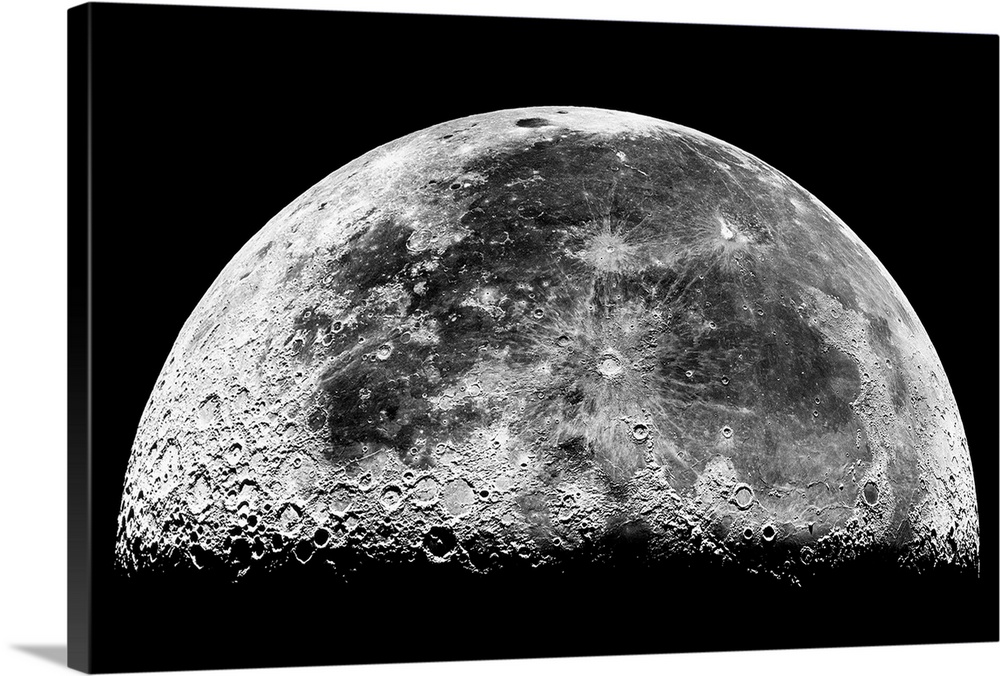 MAPPA Hammond 1966 MOON grafico Spazio Lunar diagramma wall art canvas print 24X24 in 
