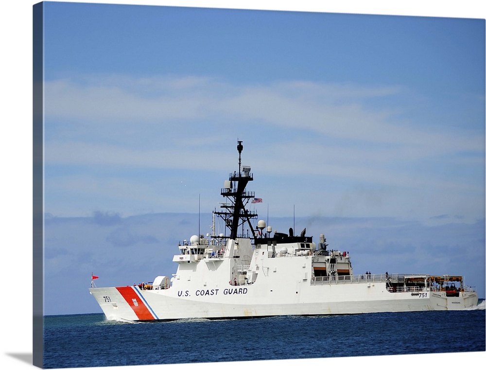 July 9, 2014 - The national security cutter USCGC Waesche (WMSL 751) departs Joint Base Pearl Harbor-Hickam, Hawaii, to pa...