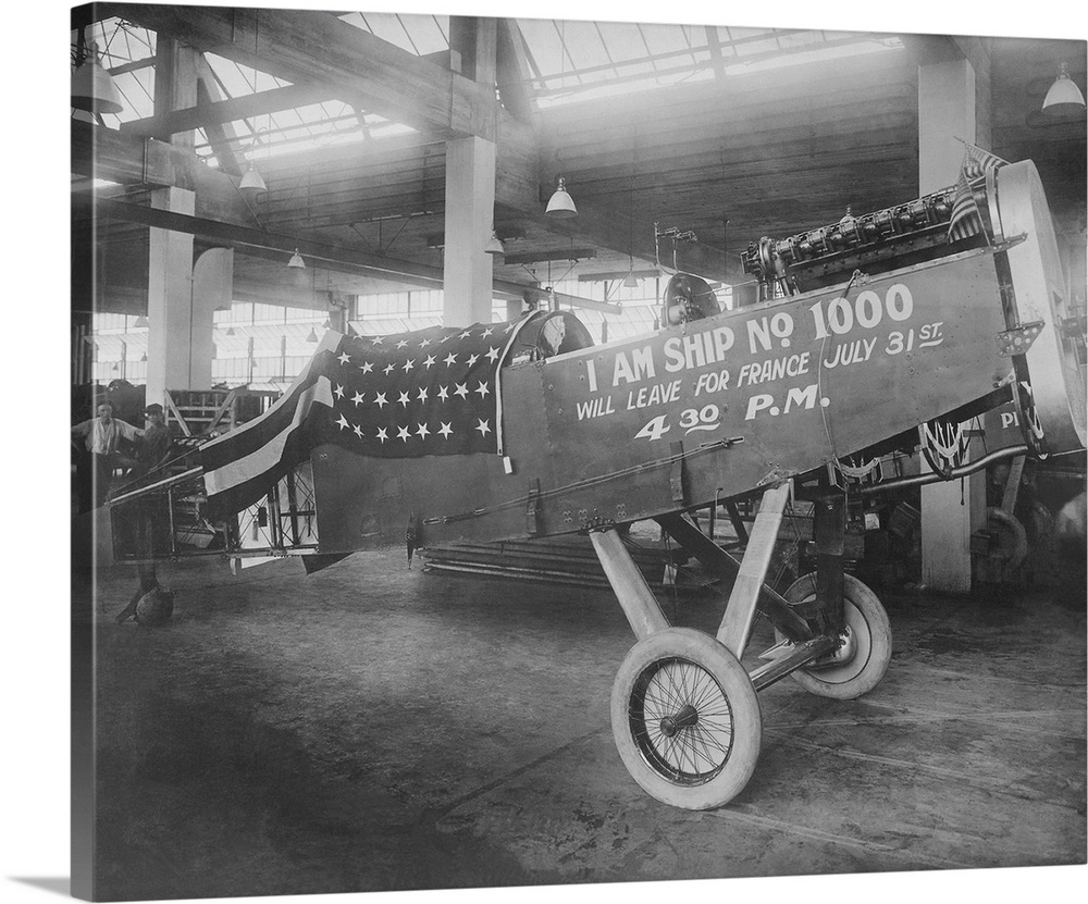 The one thousandth airplane manufactured by the Dayton-Wright Airplane Company, 1918.
